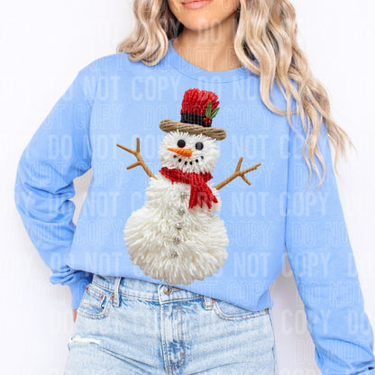 Snowman faux yarn tee or sweatshirt