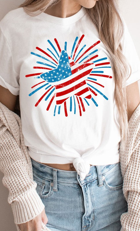 Retro Patriotic Star Graphic Tee - Aaria Tees