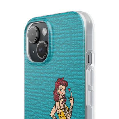Sassy Pin-Up Stupid Boys Teal Flexi Phone Case