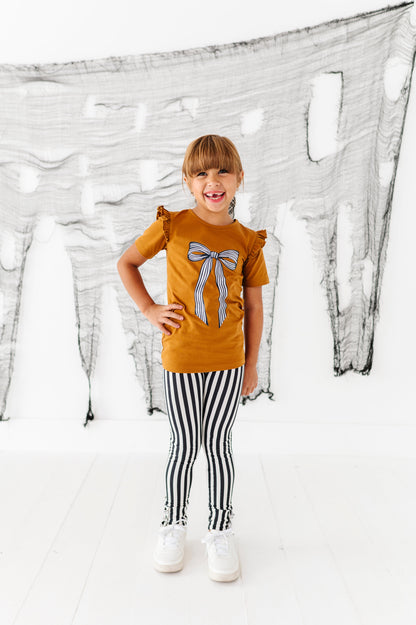 Espresso Striped | (SLIM) LEGGING