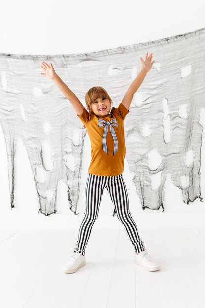 Espresso Striped | (SLIM) LEGGING