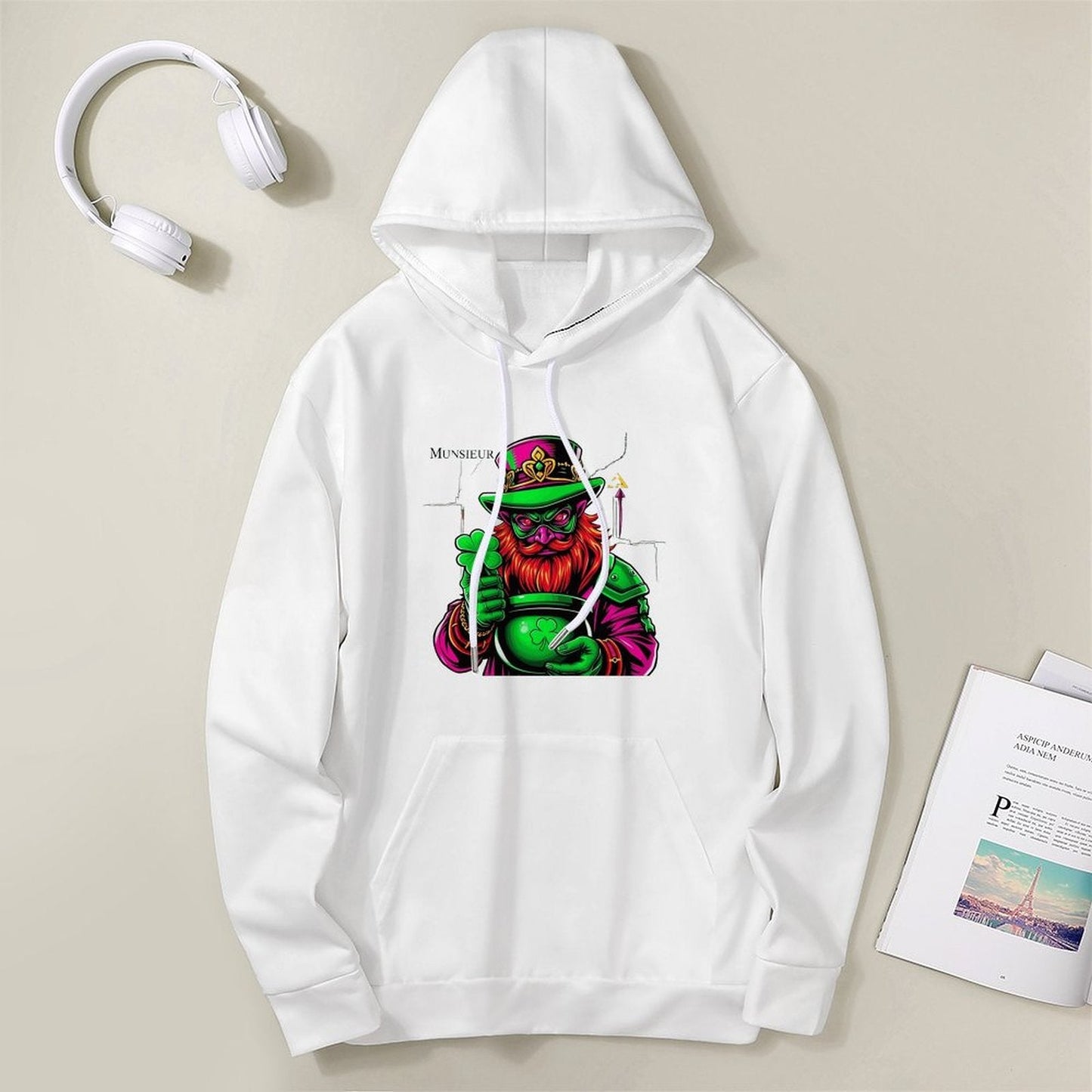 St. Patrick's Day Collection Munsieur Cotton Women's Leprechaun Mafia Boss "Uncle Ron" Sweater with Pocket Aaria Tees