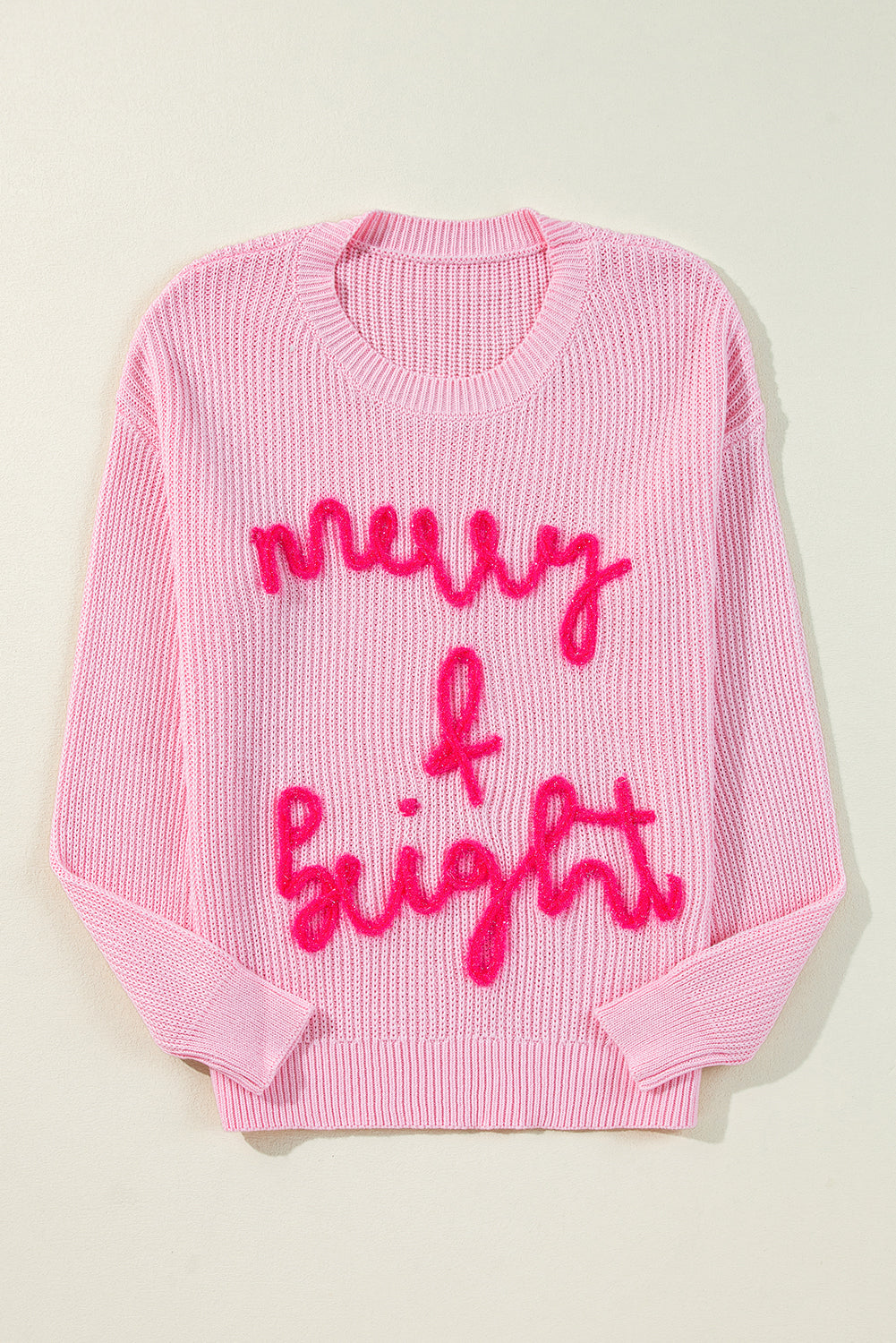 Christmas Merry & Bright Waffle Knit Sweater