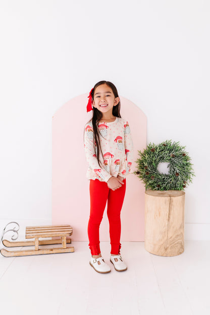 Holly Red | Ribbed SLIM LEGGINGS