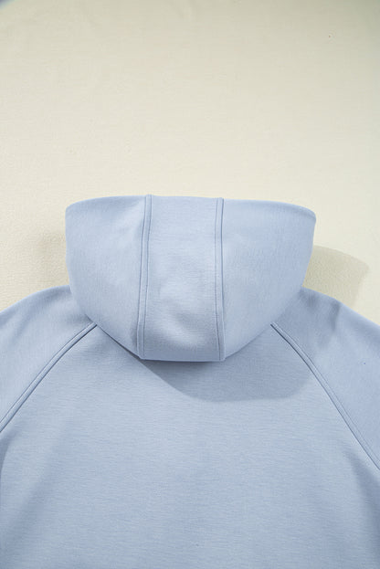 Beau Blue Half Zip Thumbhole Sleeve Hoodie Active Pants 2pcs Outfit