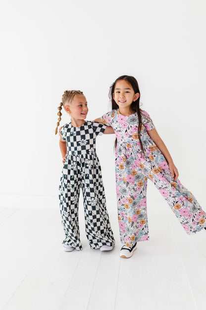 Vintage Sketchy Floral Romper