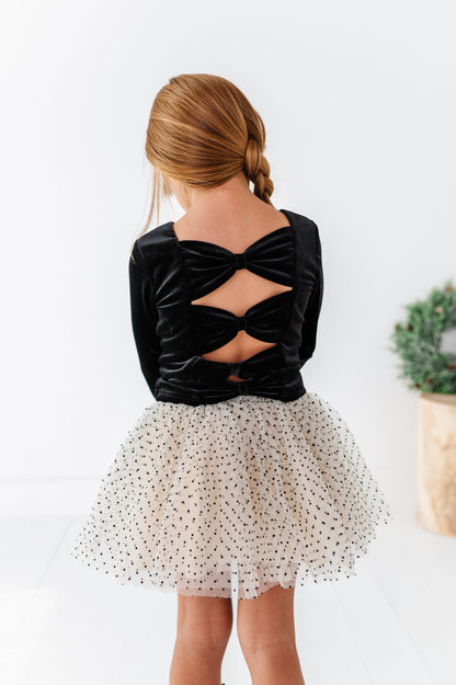 Black Velvet | Bow Back Long Sleeve Top