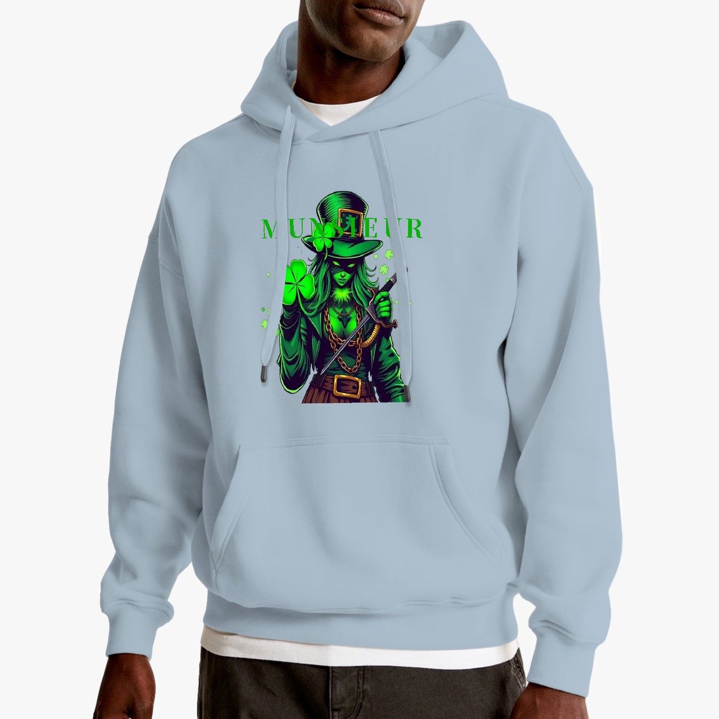 St. Patrick's Day Collection Munsieur Unisex Premium Pullover Hoodie Sweater Clover Gang Betty