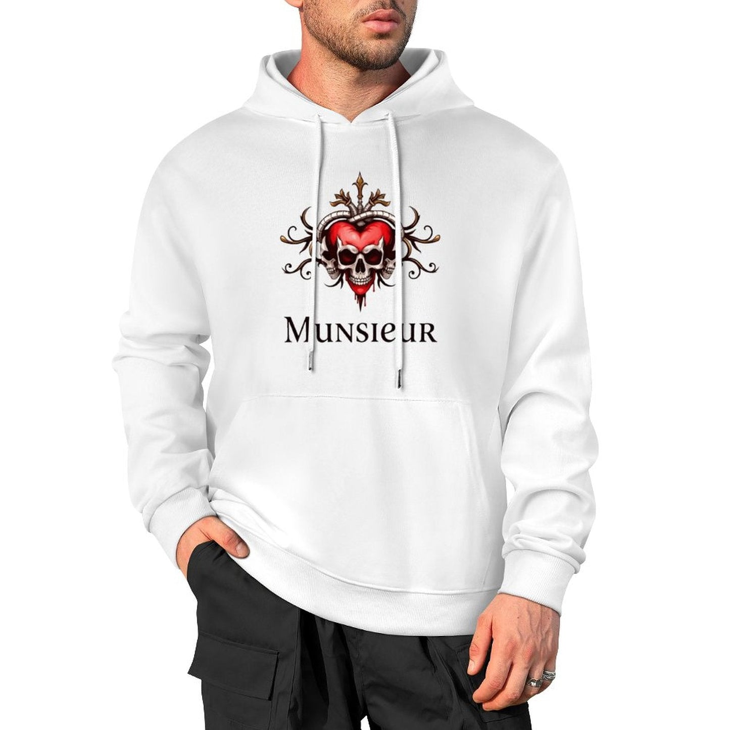 Munsieur Deadly Love: Skull Hoodie for Men