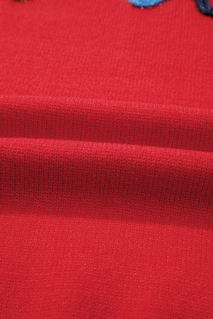 Plus Size Christmas Merry Tinsel Drop Shoulder Sweater