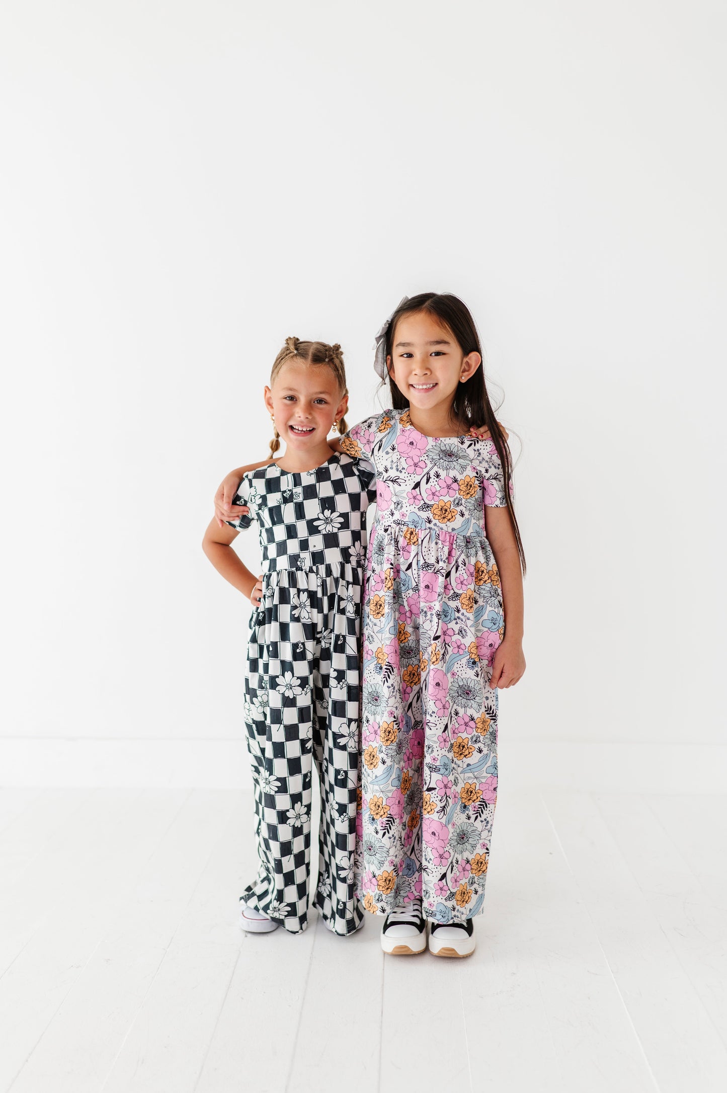 Vintage Sketchy Floral Romper