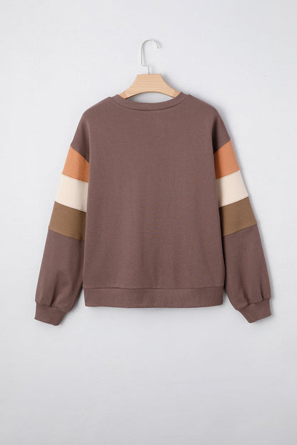 Colorblock Drop Shoulder Pullover Sweatshirt