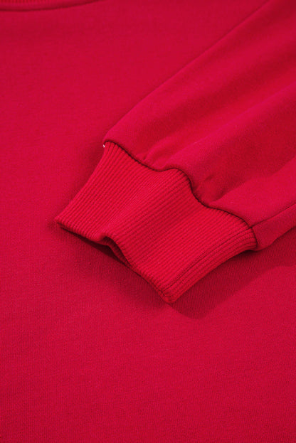 Oatmeal Varsity Striped Detail Cropped Pullover Wide Leg Pants 2pcs Outfit