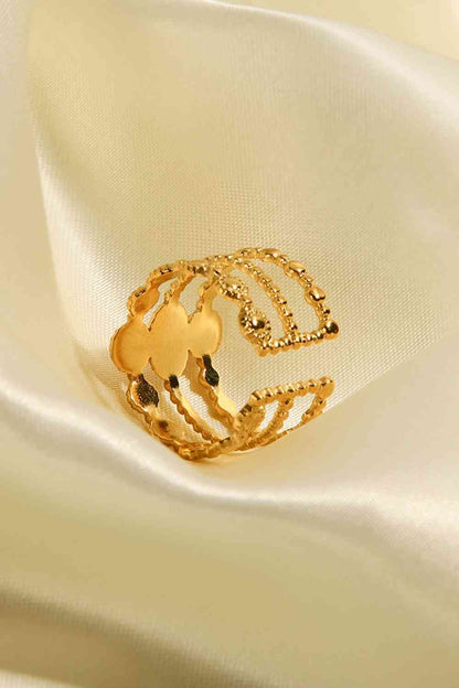 Triple-Layered Stainless Steel Open Ring - Aaria Tees
