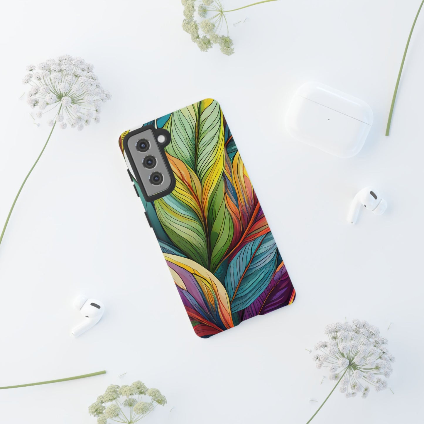 Vibrant Tropical Leaf Tough Phone Case