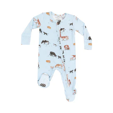 Blue Cow Families 2 Way Zipper Footie Sleeper