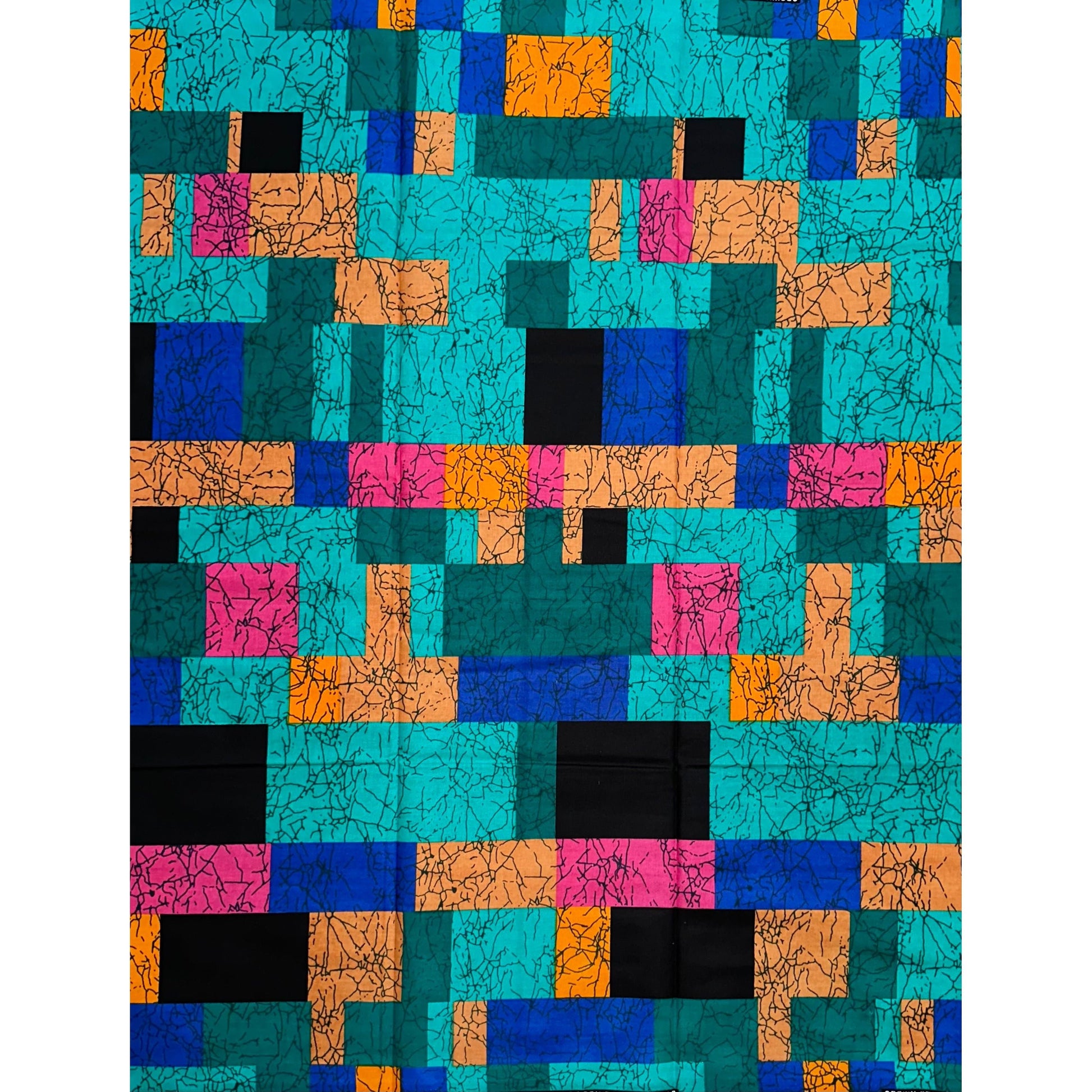 African Print Fabric/ Ankara - Teal, Pink, Orange, Turquoise, Blue ‘Fulani Fari' Design, YARD or WHOLESALE House Of Mami Wata