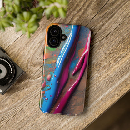 Colorful Artistic Paint Splatter Tough Phone Case