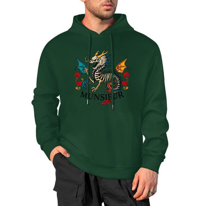 Munsieur Inferno Crest: Dragon Hoodie for Men