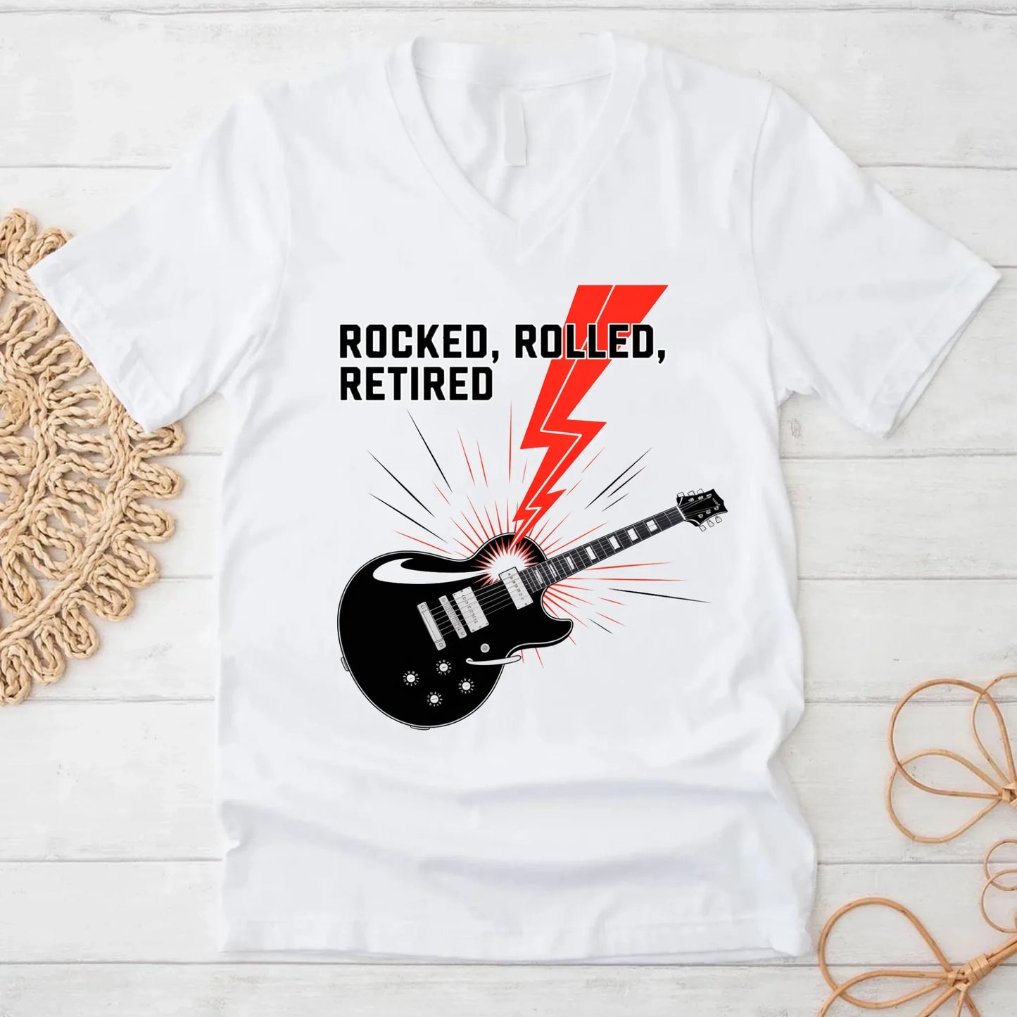 Rocked Rolled Retired T-Shirt – Funny Retirement Gift Shirt