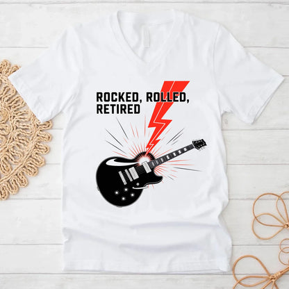 Rocked Rolled Retired T-Shirt – Funny Retirement Gift Shirt