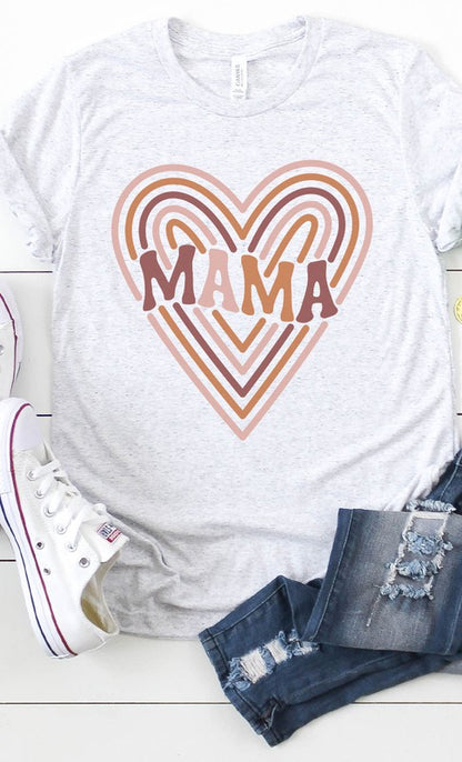 Retro Mama Heart Graphic Tee - Aaria Tees