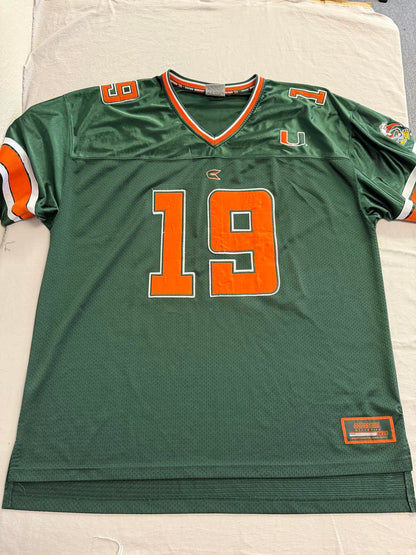 Colosseum Miami Hurricanes 19 Football Jersey Stitched XXL