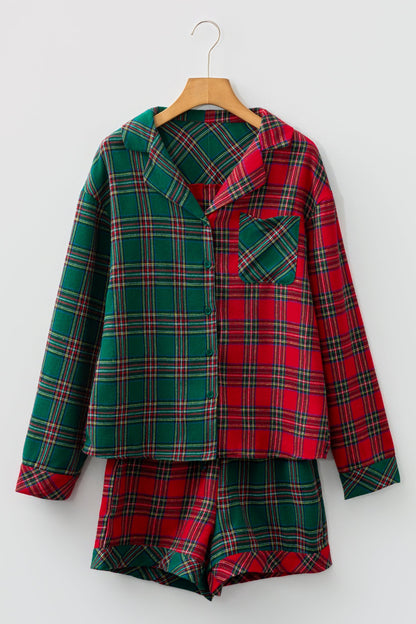 Christmas Plaid Patchwork Pajama Set
