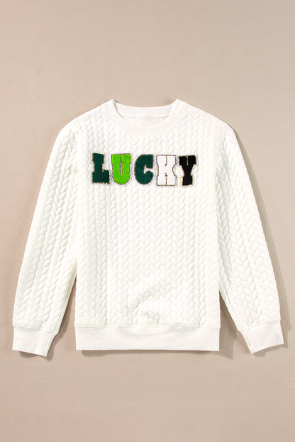 Christmas Merry And Bright Cable Knit Pullover Sweatshirt