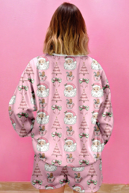 Red Ho Ho Ho Christmas Fashion Print 2pcs Lounge Short Set