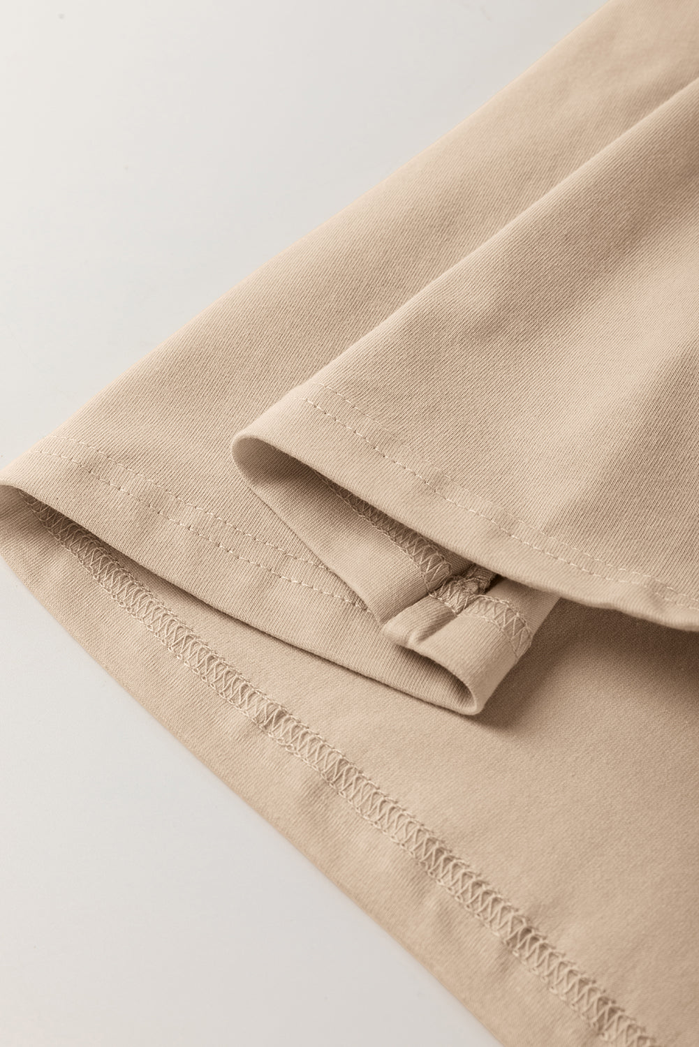 Oatmeal Contrast Crochet Floral Graphic Drop Shoulder Loose Tee