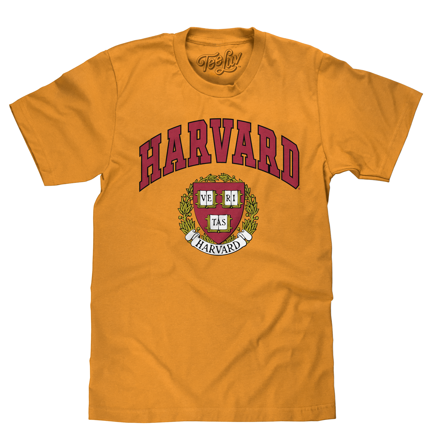Harvard Veritas Shield College T-Shirt - Mustard Yellow