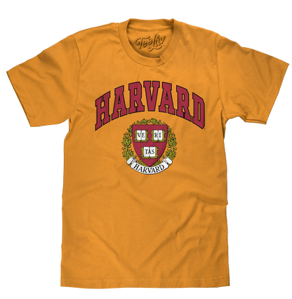 Harvard Veritas Shield College T-Shirt - Mustard Yellow