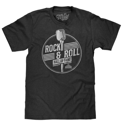 Rock and Roll Hall of Fame Retro Microphone T-Shirt - Charcoal Gray Heather