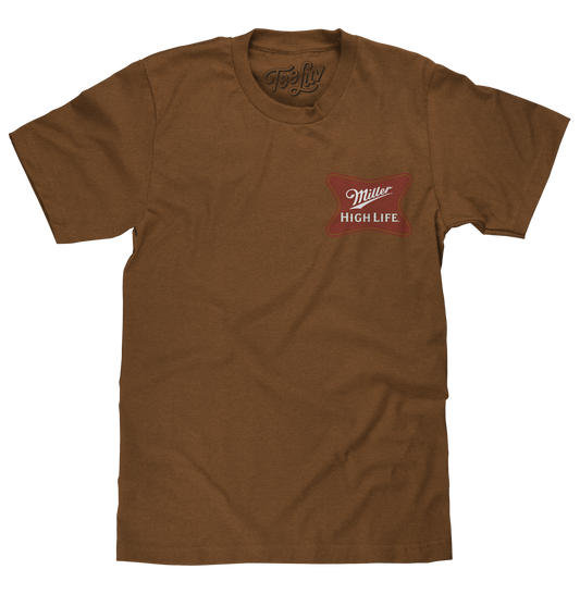 Miller High Life Front and Back Logo T-Shirt - Brown Sugar