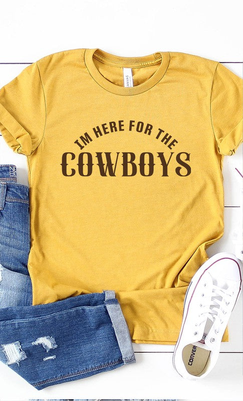 Here For The Cowboys Graphic Tee - Aaria Tees