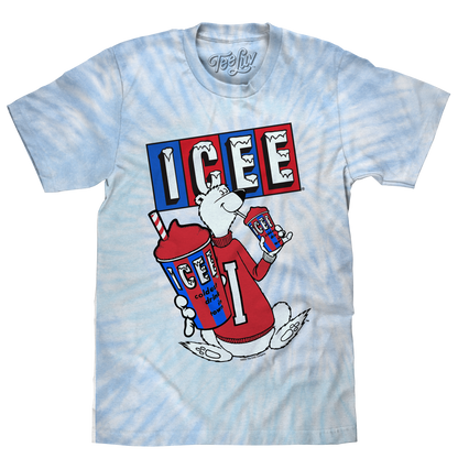 ICEE Polar Bear Tie Dye T-Shirt - Blue and Purple Tie Dye