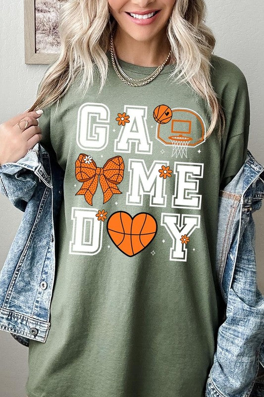 Basketball Game Day Graphic Plus Heavy Cotton Tee