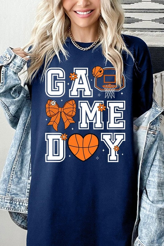 Basketball Game Day Graphic Plus Heavy Cotton Tee