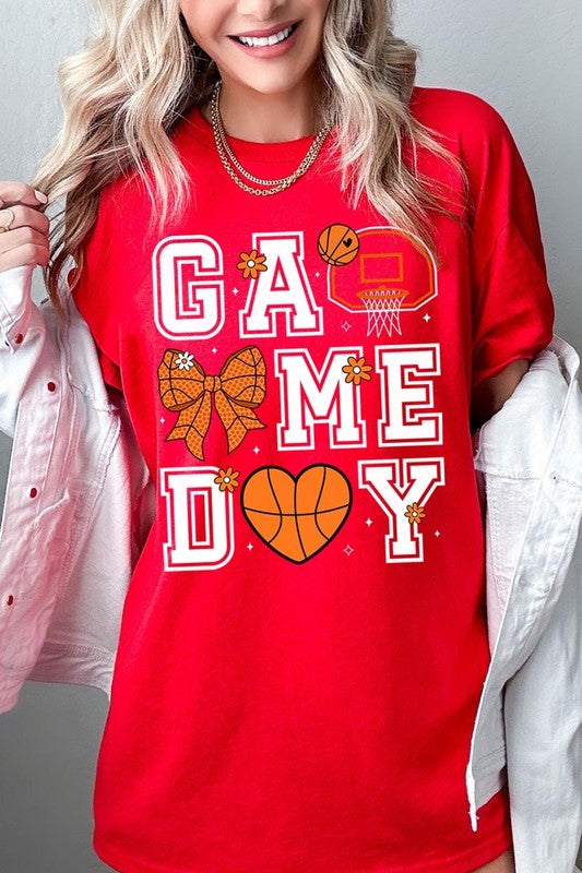 Basketball Game Day Graphic Plus Heavy Cotton Tee