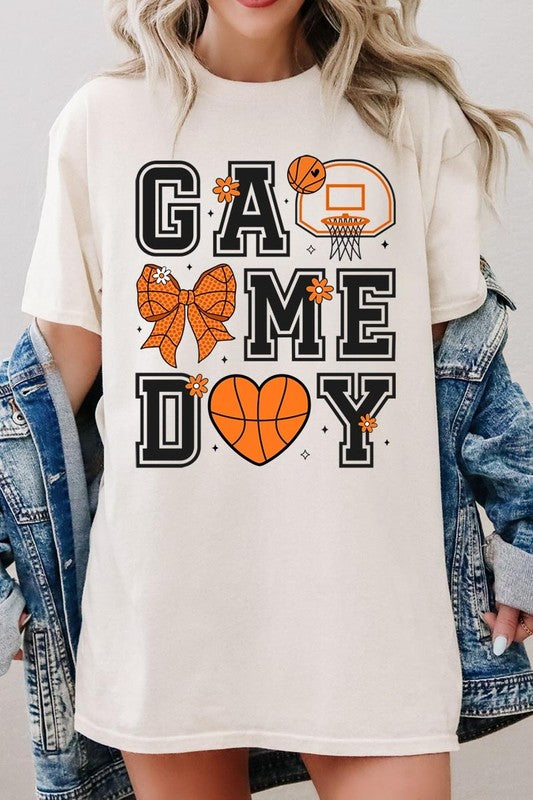 Basketball Game Day Graphic Plus Heavy Cotton Tee