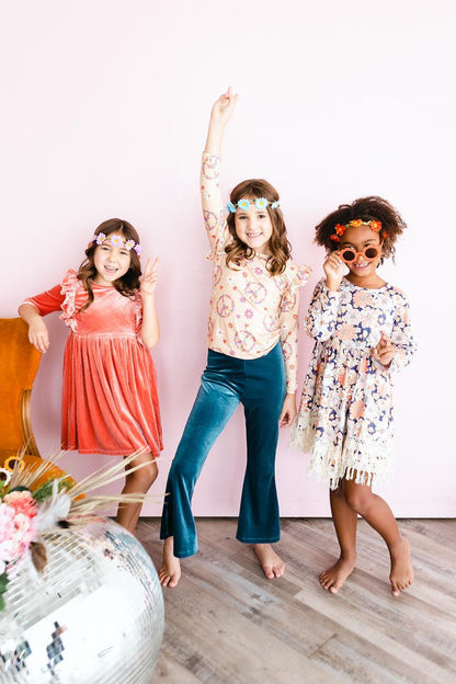 SALE Flower Child L/S Ruffle Tee