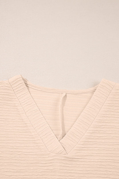 Solid Textured T-Shirt and Shorts Set