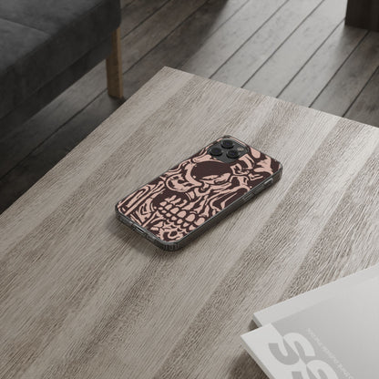 Gothic Abstract Skull Clear Phone Case