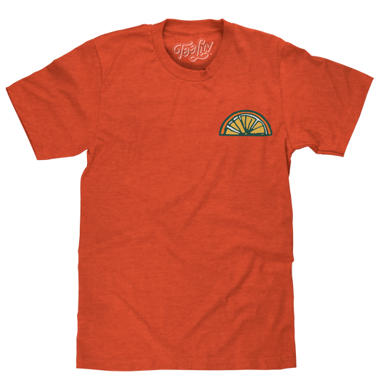 Orange Crush Soda Front and Back Print T-Shirt - Orange Heather