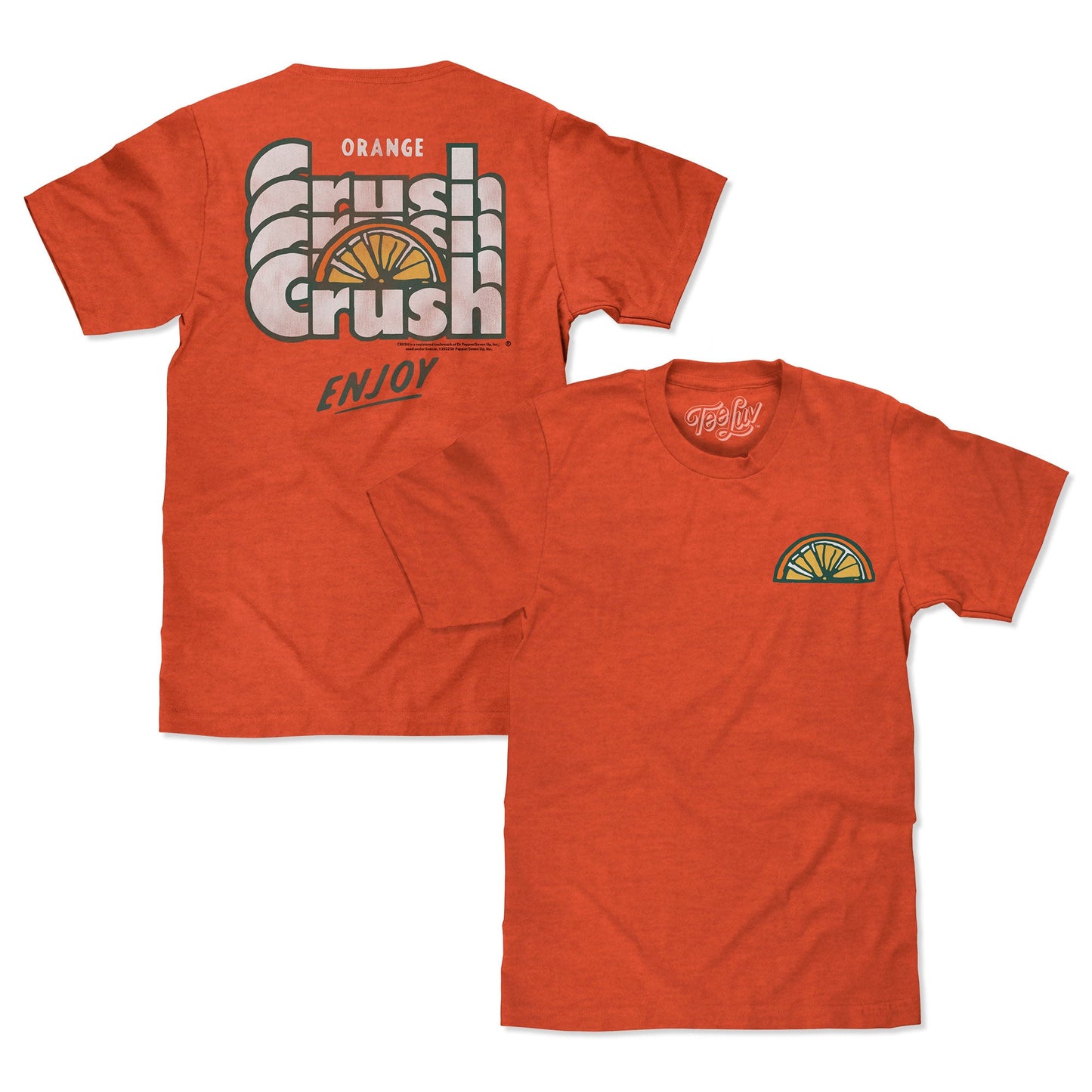 Orange Crush Soda Front and Back Print T-Shirt - Orange Heather