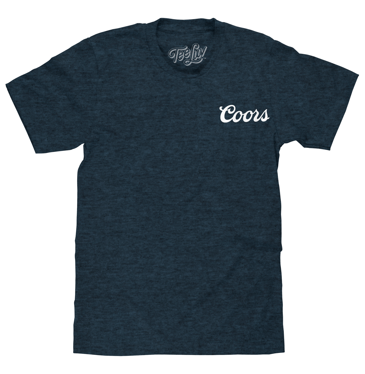 Original Coors Rodeo Cowboy Front and Back Print T-Shirt - Denim Black Heather