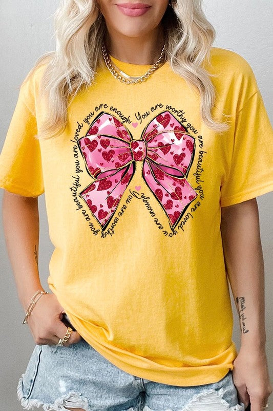 Valentine Bow Graphic Plus Heavy Cotton Tee