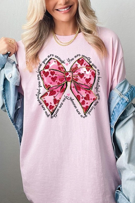 Valentine Bow Graphic Plus Heavy Cotton Tee