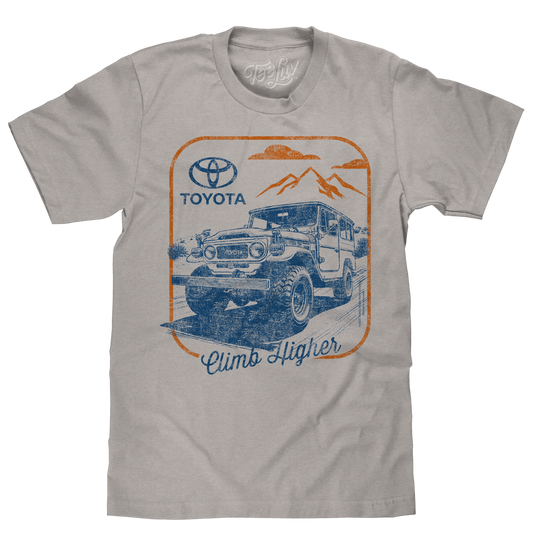 Retro Toyota Land Cruiser Climb Higher T-Shirt - Light Gray